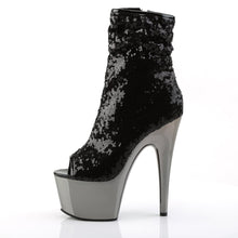 Load image into Gallery viewer, ADORE-1008SQ 7&quot; Black Sequin Pole Dance Platform Ankle Boots