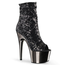 Load image into Gallery viewer, ADORE-1008SQ 7&quot; Black Sequin Pole Dance Platform Ankle Boots