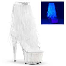 Load image into Gallery viewer, ADORE-1017MFF 7Inch Clear White Marabou Strippers Ankle Boot