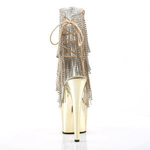 ADORE-1017RSF 7" Heel Clear Gold Pole Dancing Ankle Boots