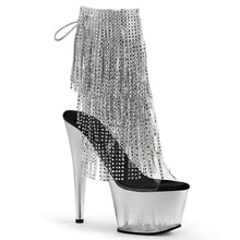 Load image into Gallery viewer, ADORE-1017RSFT 7&quot; Heel Clear Silver Strippers Ankle Boots