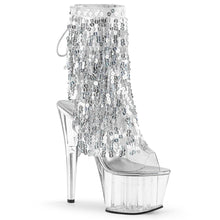 Load image into Gallery viewer, ADORE-1017SQF 7&quot; Heel Clear Silver Pole Dancing Ankle Boots