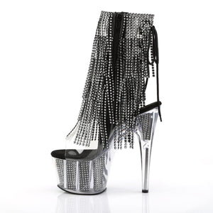 ADORE-1017SRS 7" Heel Clear Black Pole Dancing Ankle Boots