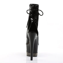 Load image into Gallery viewer, ADORE-1018-3 7&quot; Heel Black and Pewter Strippers Ankle Boots