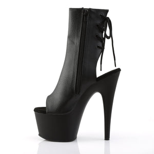 ADORE-1018 Pleasers 7 Inch Heel Black Strippers Ankle Boots