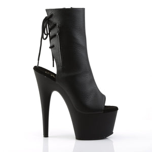 ADORE-1018 Pleasers 7 Inch Heel Black Strippers Ankle Boots