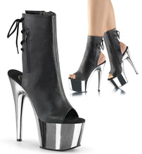 Load image into Gallery viewer, ADORE-1018 Pleasers 7 Inch Heel Black Strippers Ankle Boots