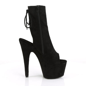 ADORE-1018FS Pleaser 7 Inch Heel Black Strippers Ankle Boots