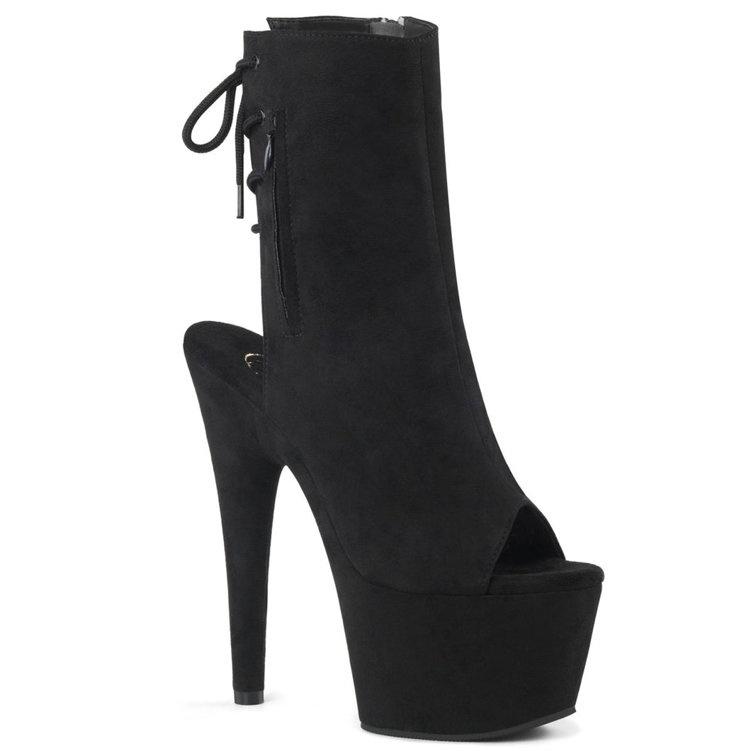 ADORE-1018FS Pleaser 7 Inch Heel Black Strippers Ankle Boots