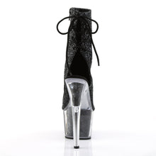 Load image into Gallery viewer, ADORE-1018G 7 Inch Heel Black Glitter Strippers Ankle Boots