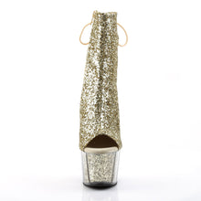 Load image into Gallery viewer, ADORE-1018G 7 Inch Heel Gold Glitter Strippers Ankle Boots