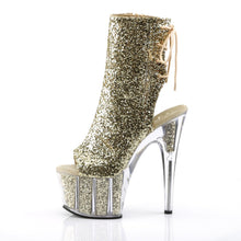 Load image into Gallery viewer, ADORE-1018G 7 Inch Heel Gold Glitter Strippers Ankle Boots