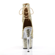 Load image into Gallery viewer, ADORE-1018G 7 Inch Heel Gold Glitter Strippers Ankle Boots