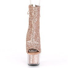 Load image into Gallery viewer, ADORE-1018G 7&quot; Heel Rose Gold Glitter Strippers Ankle Boots