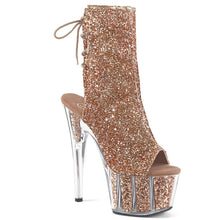 Load image into Gallery viewer, ADORE-1018G 7&quot; Heel Rose Gold Glitter Strippers Ankle Boots