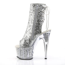 Load image into Gallery viewer, ADORE-1018G 7 Inch Heel Silver Glitter Strippers Ankle Boots