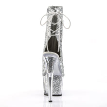 Load image into Gallery viewer, ADORE-1018G 7 Inch Heel Silver Glitter Strippers Ankle Boots