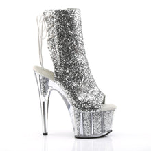 Load image into Gallery viewer, ADORE-1018G 7 Inch Heel Silver Glitter Strippers Ankle Boots