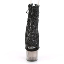 Load image into Gallery viewer, ADORE-1018GT 7 Inch Heel Black Glitter Strippers Ankle Boots