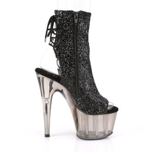 Load image into Gallery viewer, ADORE-1018GT 7 Inch Heel Black Glitter Strippers Ankle Boots