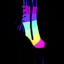 Load image into Gallery viewer, ADORE-1018RBG 7&quot; Rainbow Multi Glitter Strippers Ankle Boots