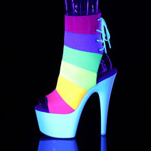 Load image into Gallery viewer, ADORE-1018RBG 7&quot; Heel Rainbow Glitter Strippers Ankle Boots