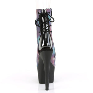 ADORE-1018REFL Pleasers 7" Heel Purple Strippers Ankle Boots