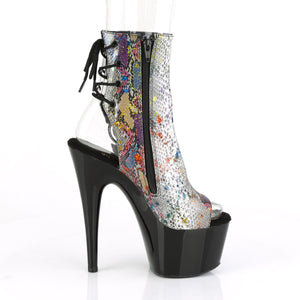 ADORE-1018SP 7" Heel Multi-Color Snake Strippers Ankle Boots