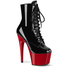 Load image into Gallery viewer, ADORE-1020 7&quot; Heel Black Patent Red Exotic Dance Ankle Boots