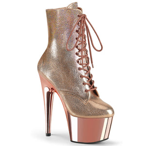 ADORE-1020 7" Heel Rose Gold Met Exotic Dance Ankle Boots