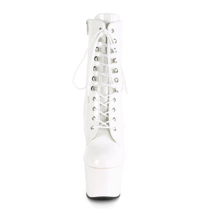 ADORE-1020 7" Heel White Patent Exotic Dancing Ankle Boots