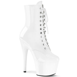 ADORE-1020 7" Heel White Patent Exotic Dancing Ankle Boots