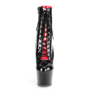 ADORE-1020FH 7" Heel Black Red Exotic Dancing Ankle Boots