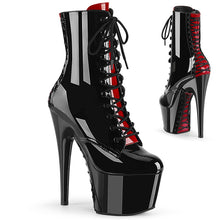 Load image into Gallery viewer, ADORE-1020FH 7&quot; Heel Black Red Exotic Dancing Ankle Boots