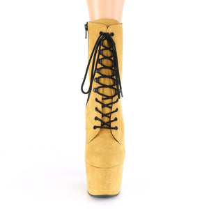 ADORE-1020FS 7 Inch Heel Mustard Exotic Dancing Ankle Boots