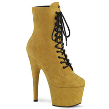 Load image into Gallery viewer, ADORE-1020FS 7 Inch Heel Mustard Exotic Dancing Ankle Boots