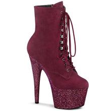 Load image into Gallery viewer, ADORE-1020FSMG 7&quot; Heel Burgundy Exotic Dancing Ankle Boots