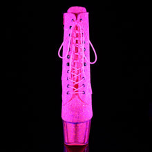 Load image into Gallery viewer, ADORE-1020G 7&quot; Neon Pink Glitter Exotic Dancer Ankle Boots