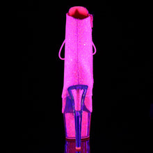 Load image into Gallery viewer, ADORE-1020G 7&quot; Neon Pink Glitter Exotic Dancer Ankle Boots