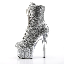 Load image into Gallery viewer, ADORE-1020G 7&quot; Heel Silver Glitter Exotic Dancing Ankle Boot