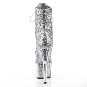 ADORE-1020G 7" Heel Silver Glitter Exotic Dancing Ankle Boot