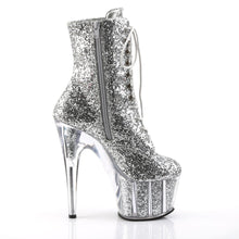 Load image into Gallery viewer, ADORE-1020G 7&quot; Heel Silver Glitter Exotic Dancing Ankle Boot