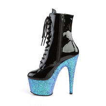 Load image into Gallery viewer, ADORE-1020LG 7&quot; Heel Black Blue Exotic Dancer Ankle Boots