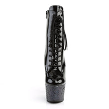 Load image into Gallery viewer, ADORE-1020LG 7&quot; Heel Black Glitter Exotic Dancing Ankle Boot