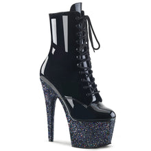 Load image into Gallery viewer, ADORE-1020LG 7&quot; Heel Black Glitter Exotic Dancing Ankle Boot