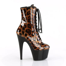 Load image into Gallery viewer, ADORE-1020LP 7&quot; Heel Brown Black Leopard Dancing Ankle Boots