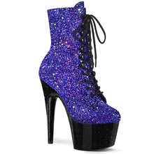 Load image into Gallery viewer, ADORE-1020MG 7 Inch Blue Glitter Black Pole Dance Ankle Boot