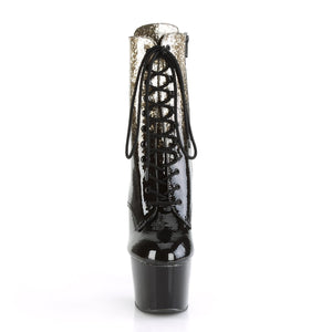 ADORE-1020OMB Gold-Black Glitter Pole Dancer Ankle Boots