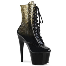 Load image into Gallery viewer, ADORE-1020OMB Gold-Black Glitter Pole Dancer Ankle Boots