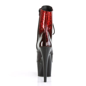 ADORE-1020OMB Pleasers 7" Heel Red Pole Dancing Ankle Boots